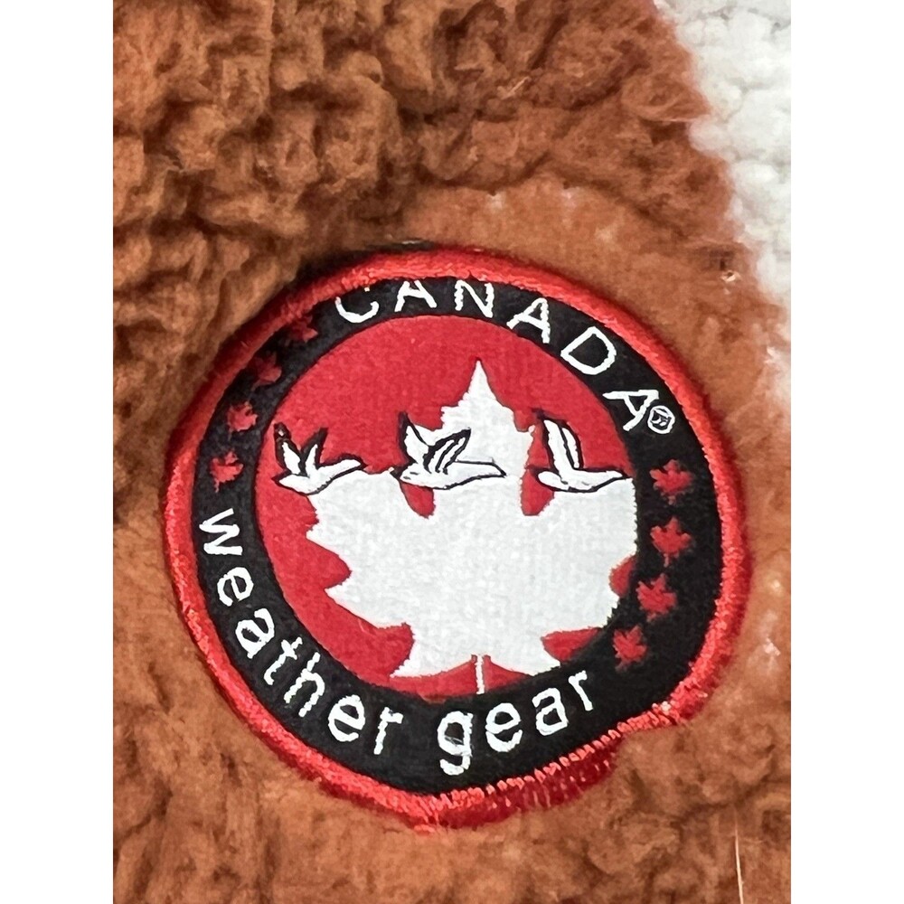 Canada Weather Gear Women's Sherpa Jacket Large Rust White Star Full Zip - Picture 3 of 8